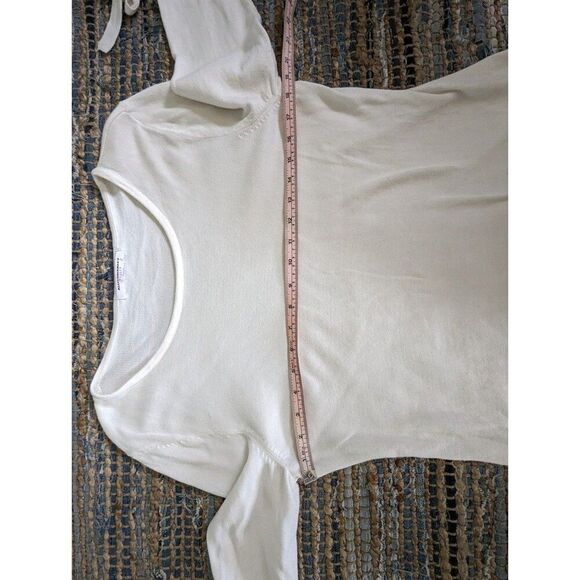 Sweater/top White w/ Ties at Wrists M Cream Quiet Luxury Light Academia Flawed - Picture 5 of 6
